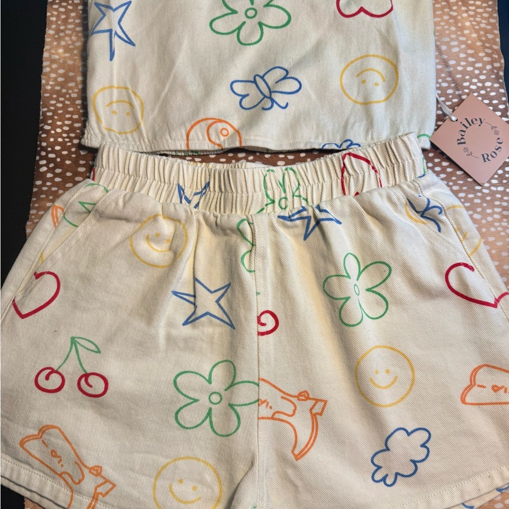 Girlie Things by Bailey Rose Short Set, Top Size Large Shorts Medium, New w Tags